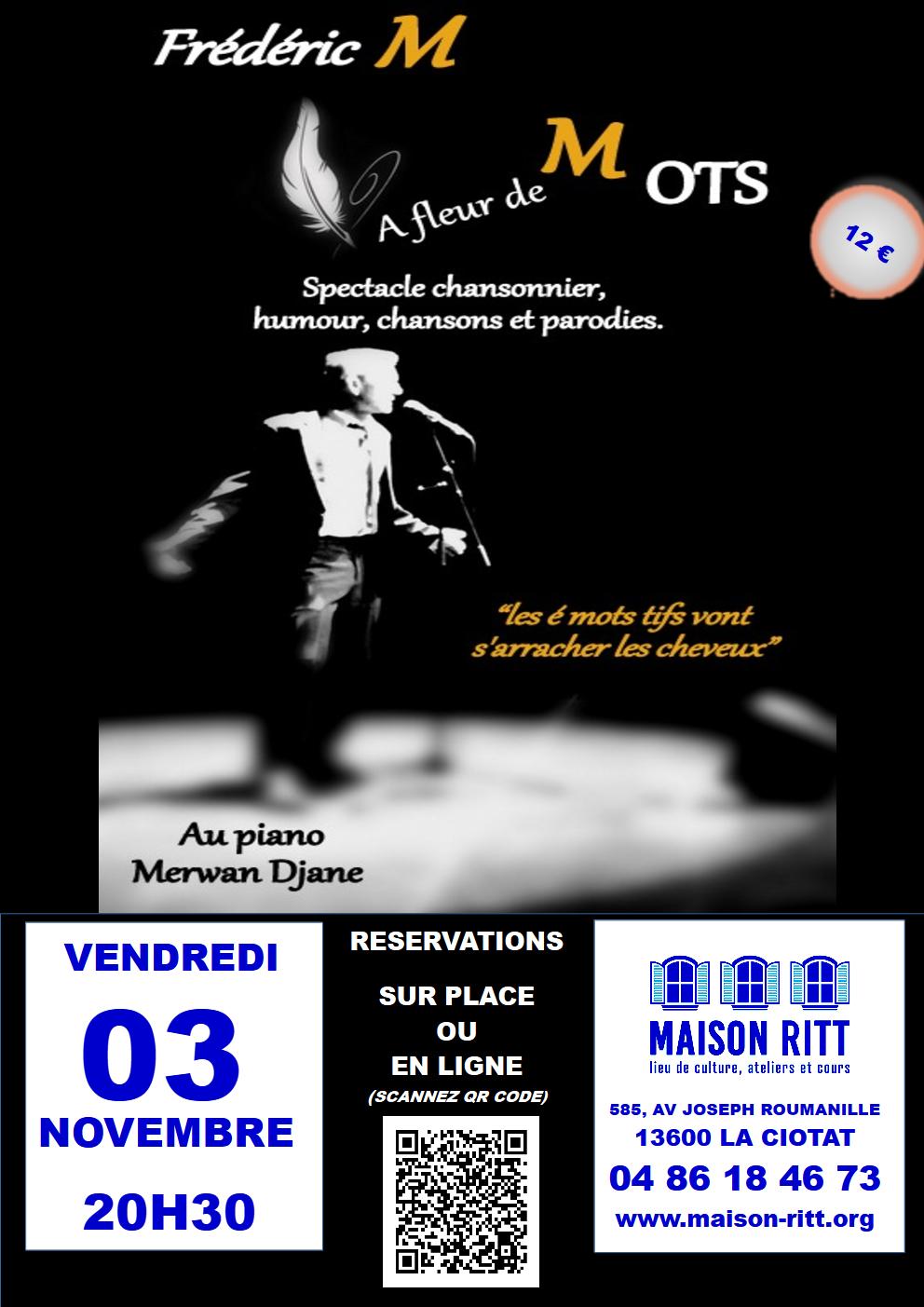 Humour et chant - 03 novembre 2023 20h30 - A fleur de mots